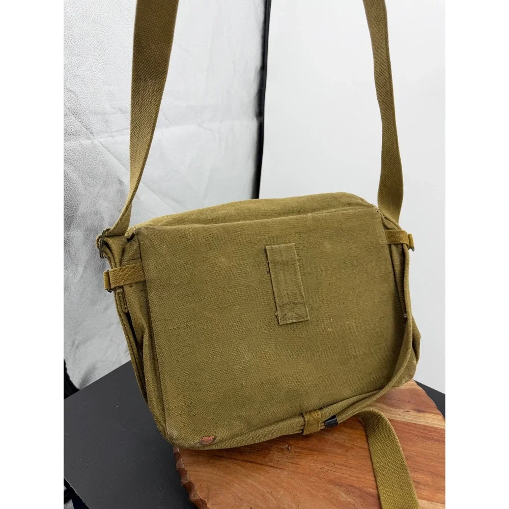Vintage Soviet Russian Military Medic Messenger Bag Unisex OS Olive Red Cross